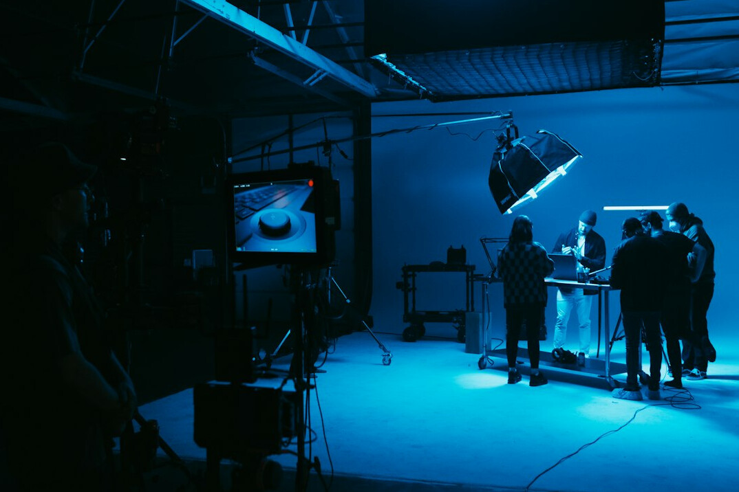 tv studio filming set